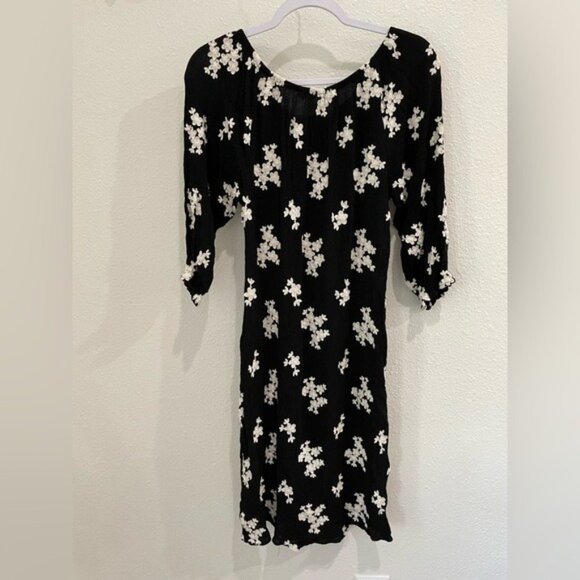 Soft Surroundings Embroidered Textured Midi Dress Boho Feminine Stretch Neutral - Picture 8 of 10